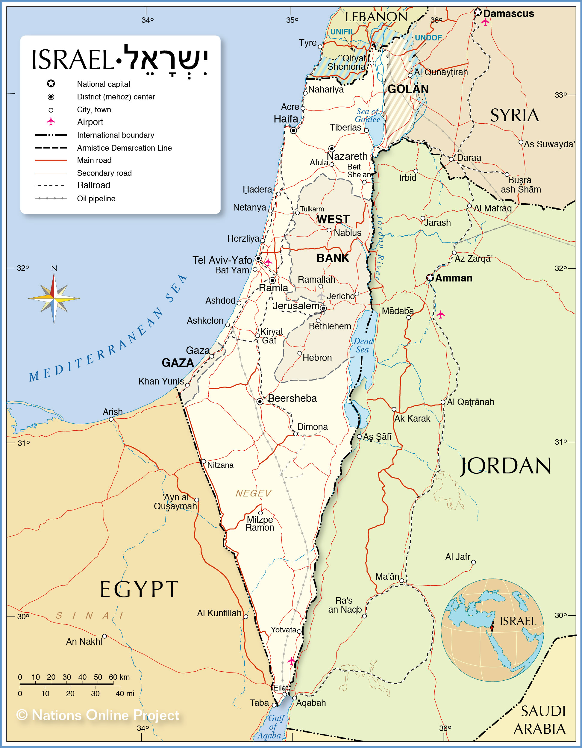 physical map of israel Political Map Of Israel Nations Online Project physical map of israel