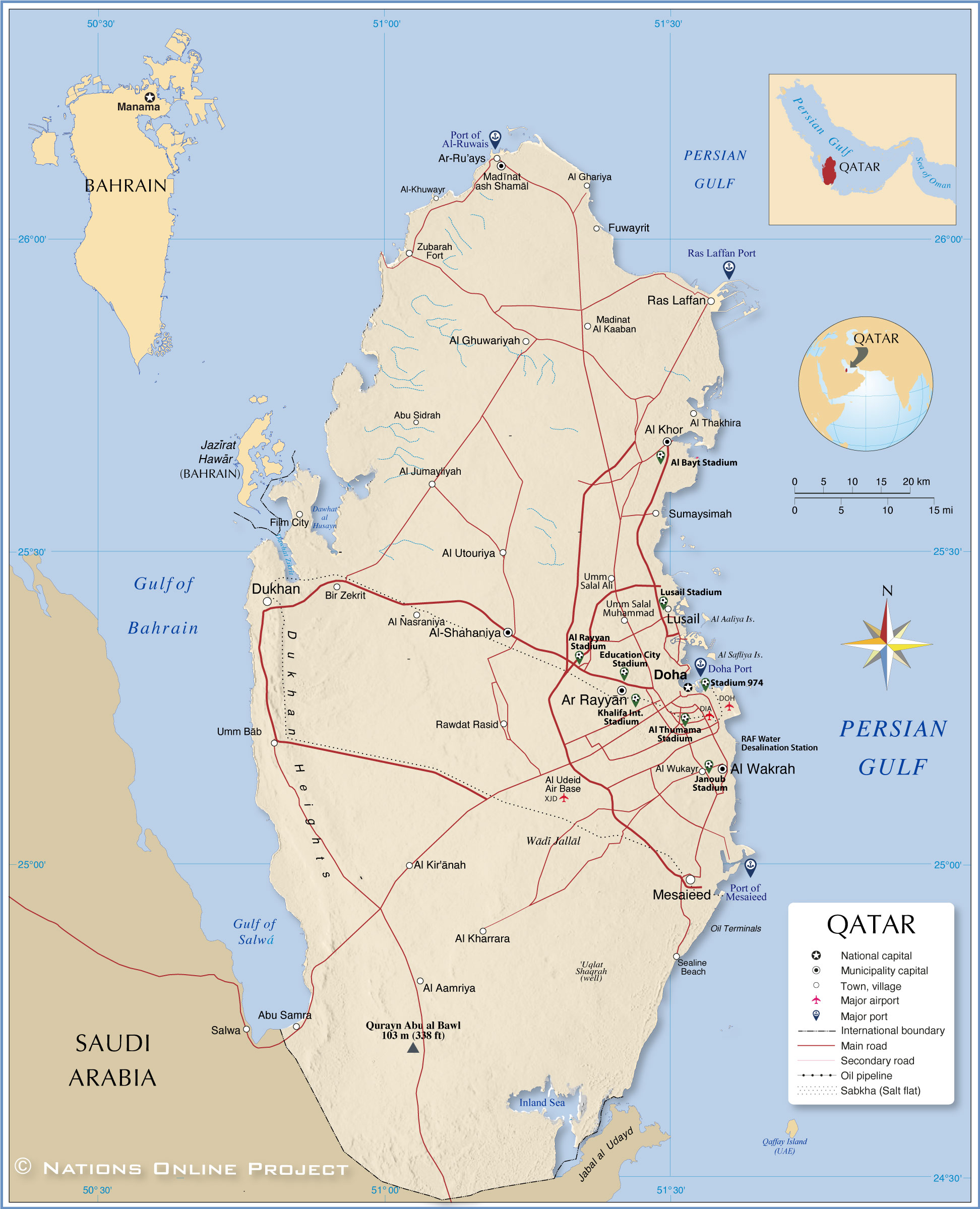 Qatar Location Map