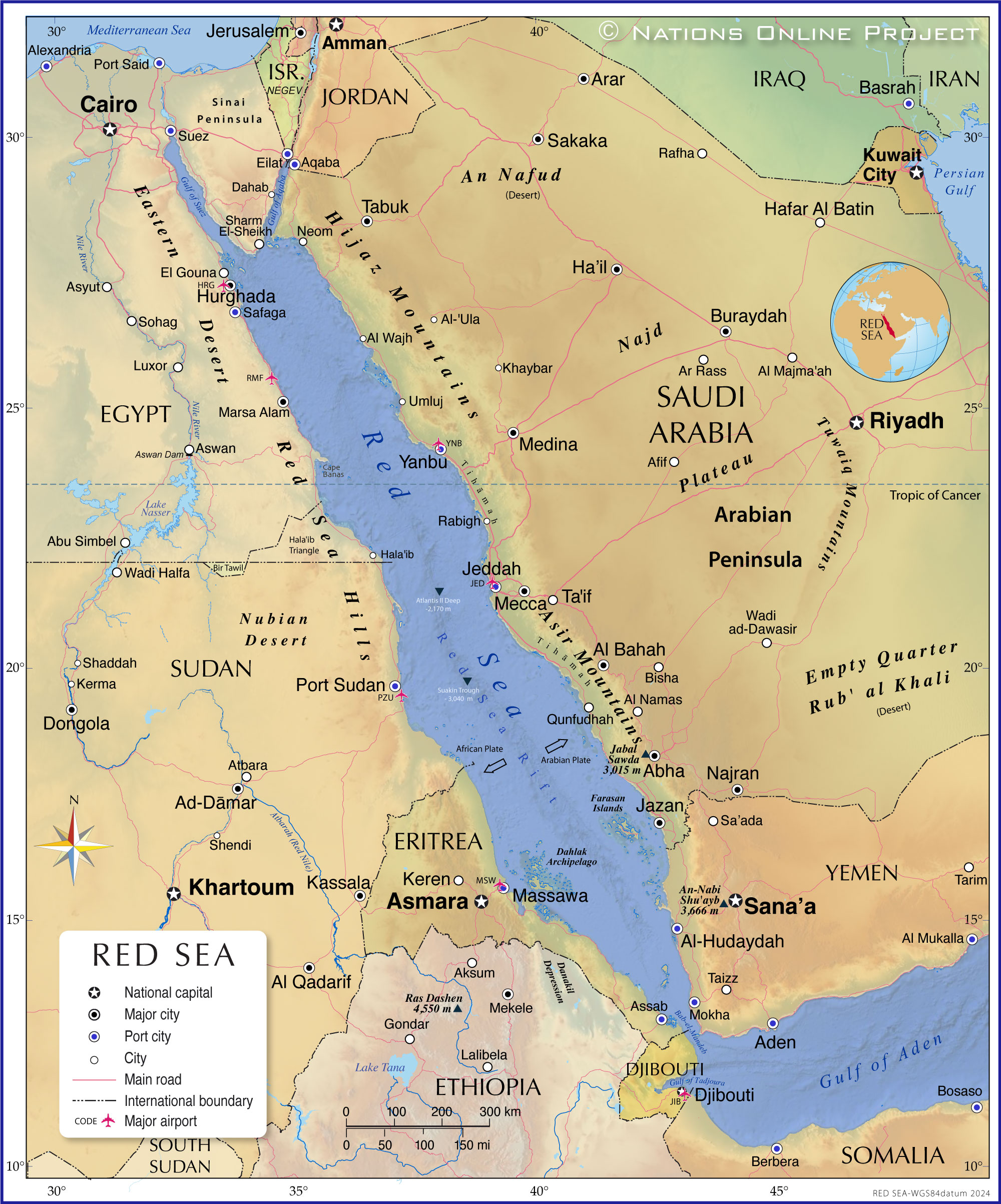Map of the Red Sea - Nations Online Project