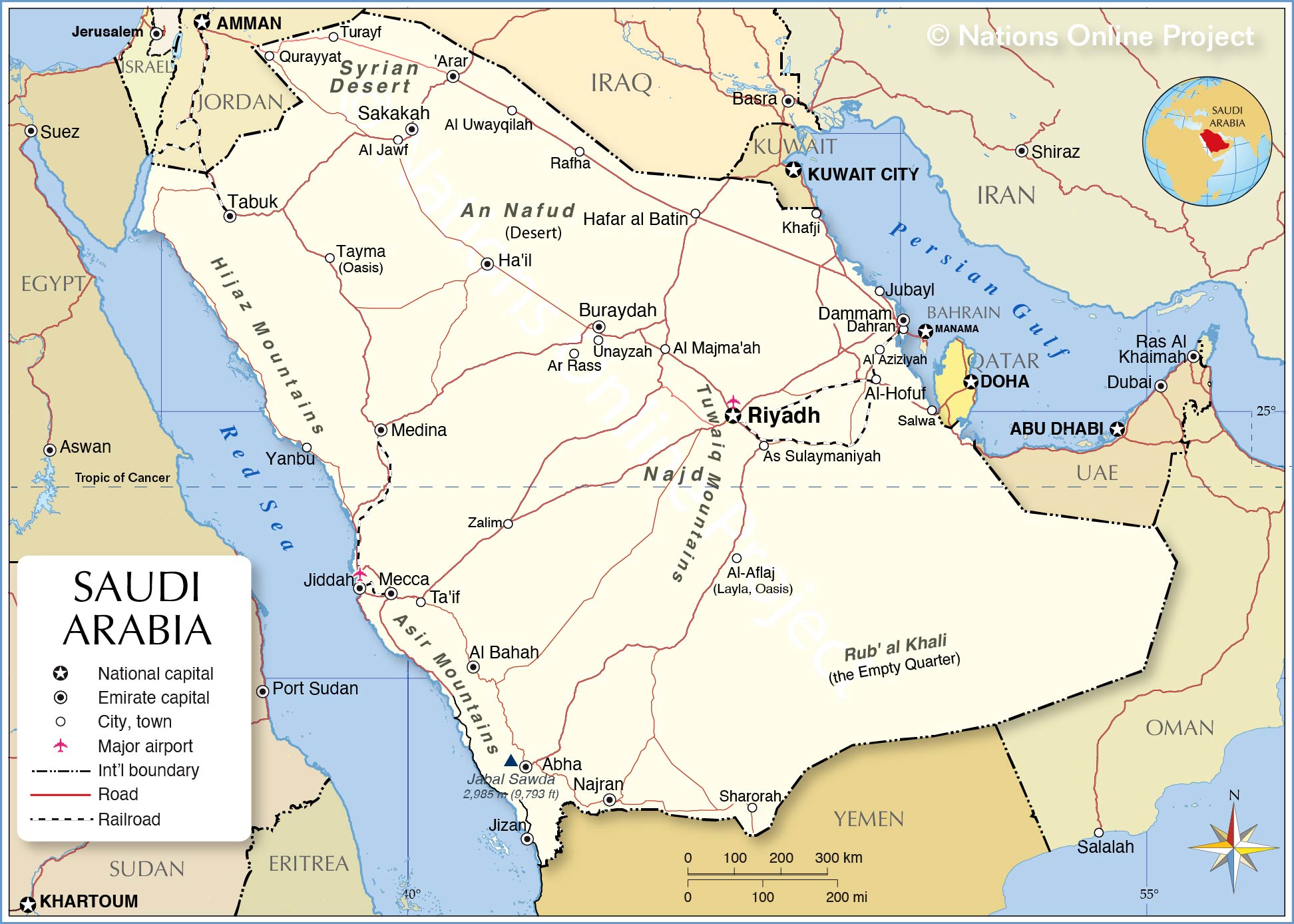 map of saudi arabia Political Map Of Saudi Arabia Nations Online Project