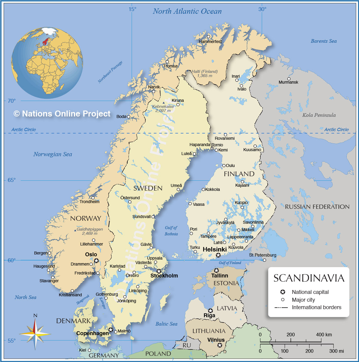 Political Map of Scandinavia