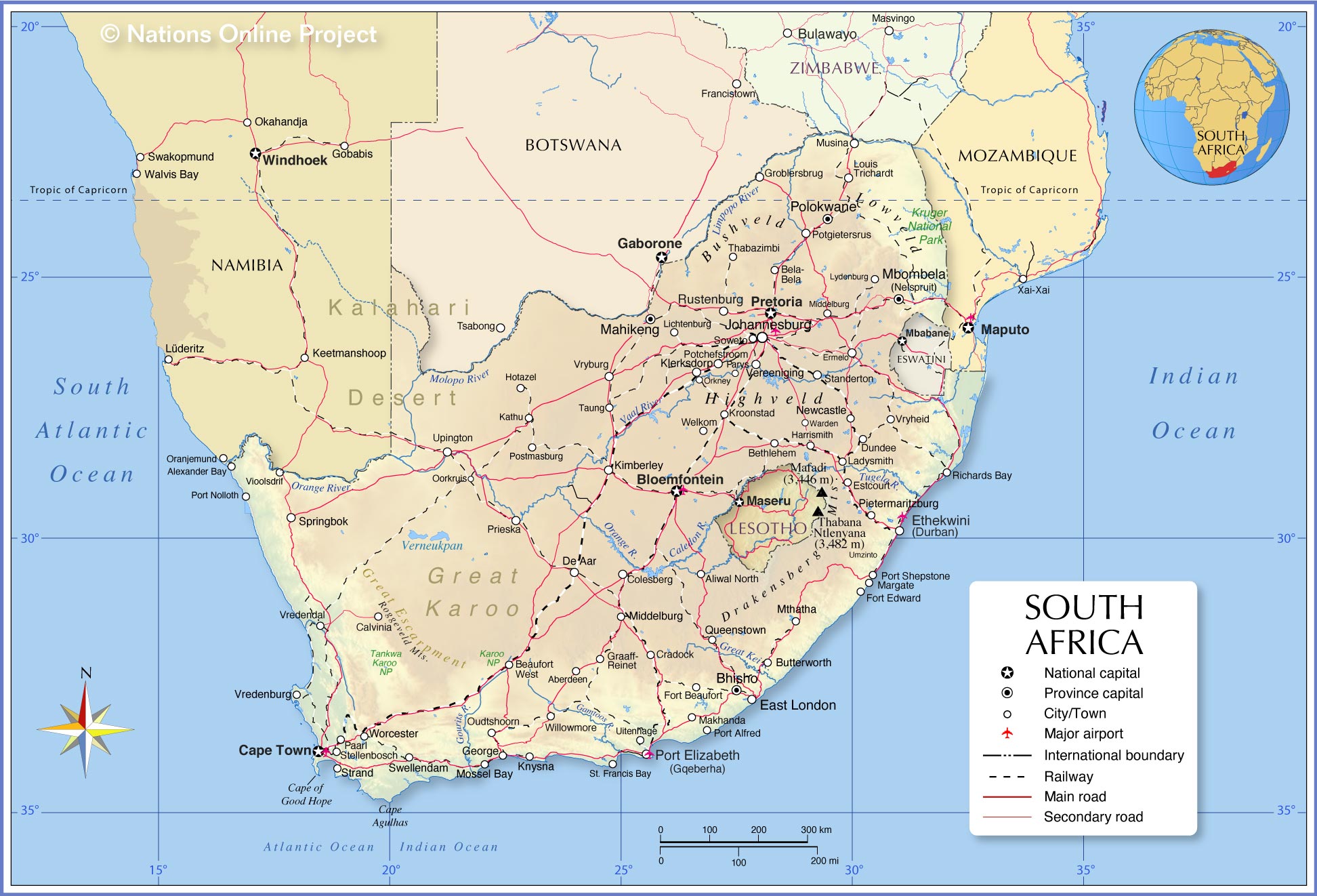 Political Map of South Africa