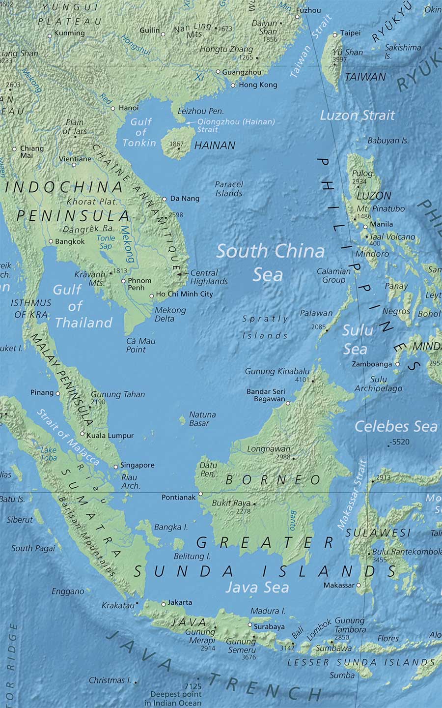 Map Of The South China Sea Political Map of the South China Sea   Nations Online Project