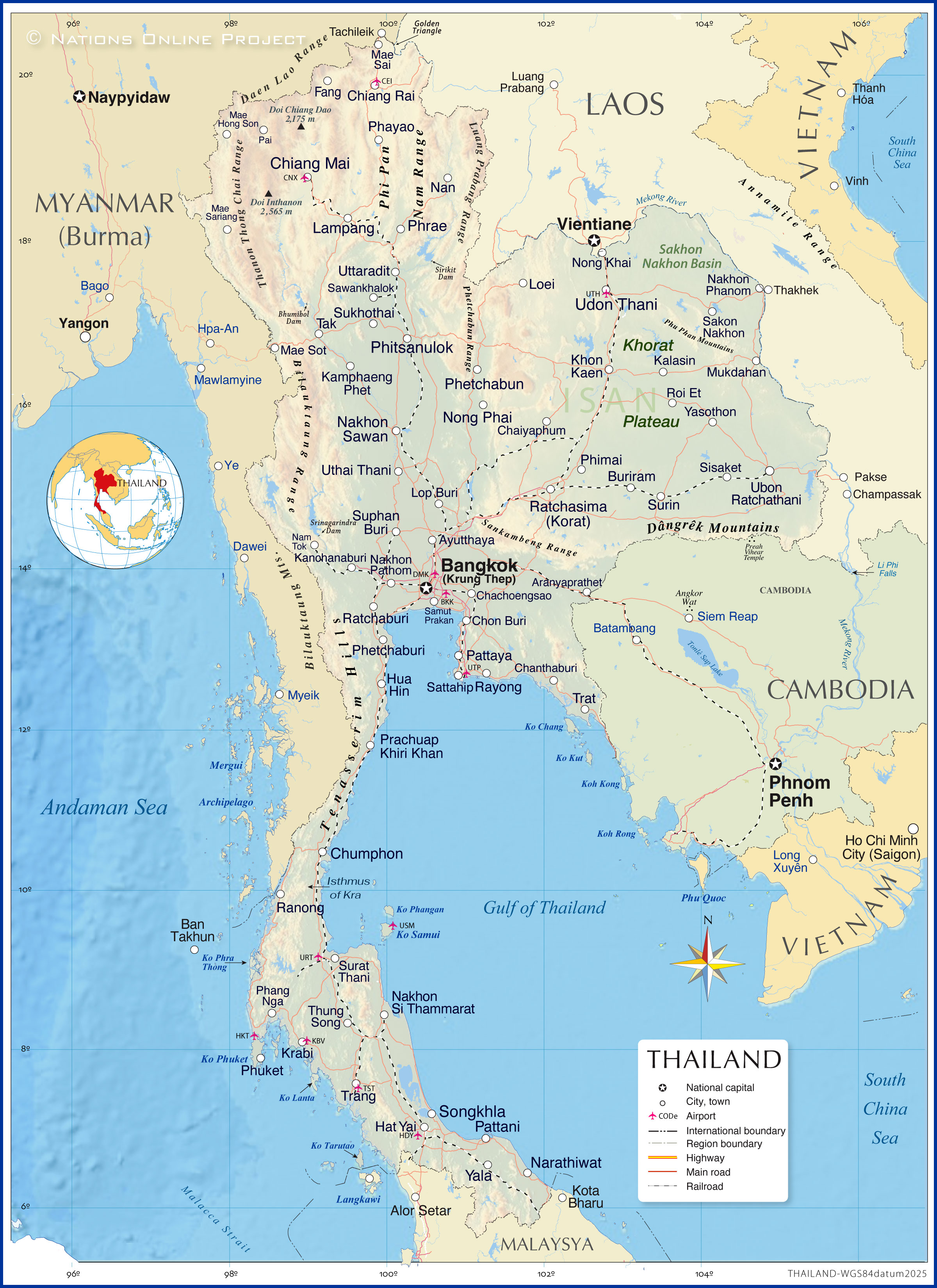 Reference Map of Thailand