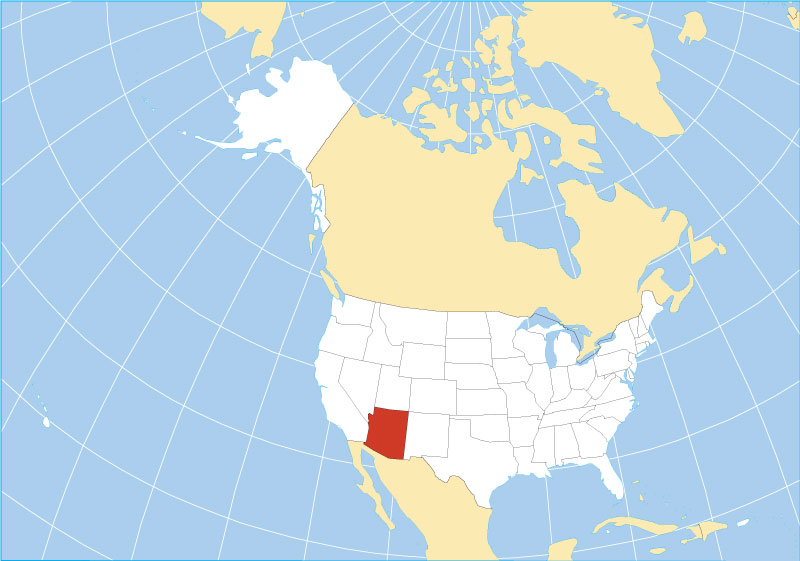 Map Of The State Of Arizona, Usa - Nations Online Project