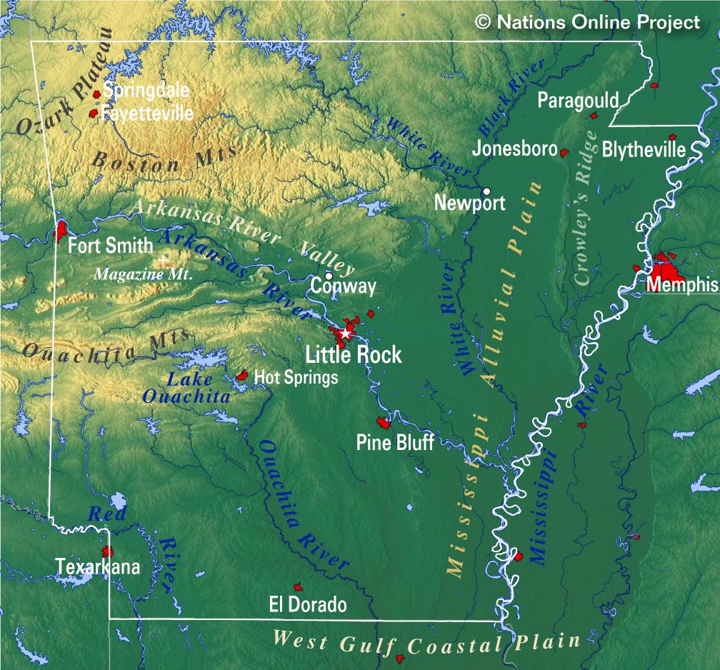 Map Of The State Of Arkansas USA Nations Online Project Map Of The State Of Arkansas USA Nations Online Project