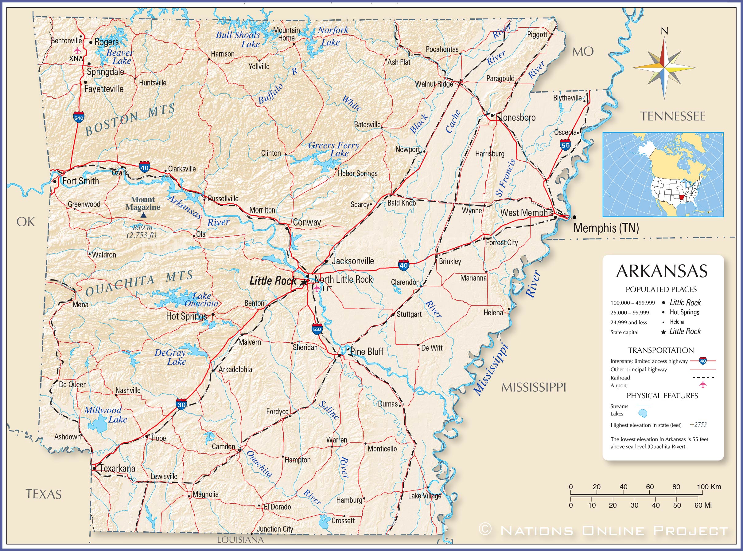 Reference Map of Arkansas