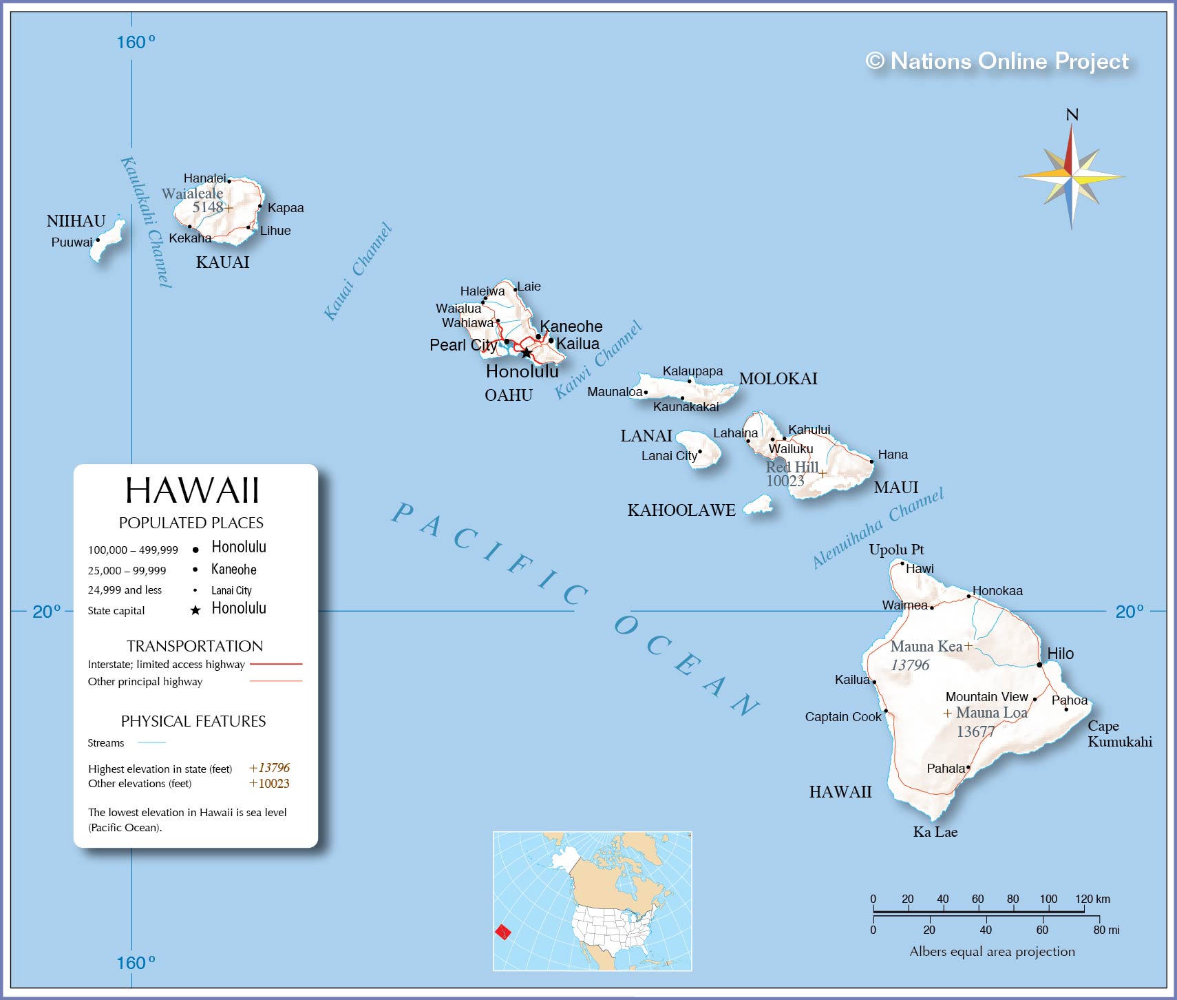 where is hawaii located on the map Map Of The State Of Hawaii Usa Nations Online Project where is hawaii located on the map