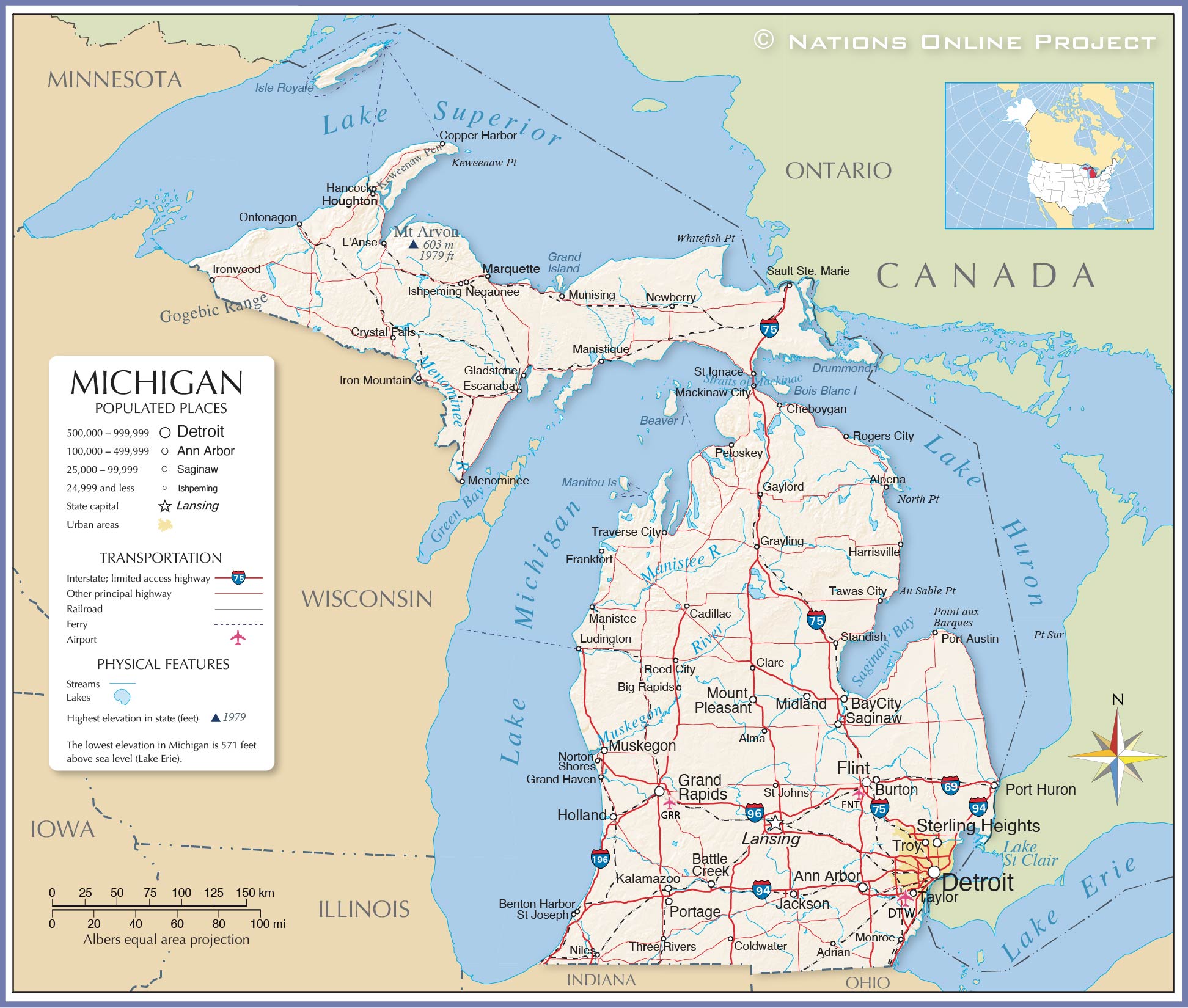 Michigan Usa Map michigan-usa-map