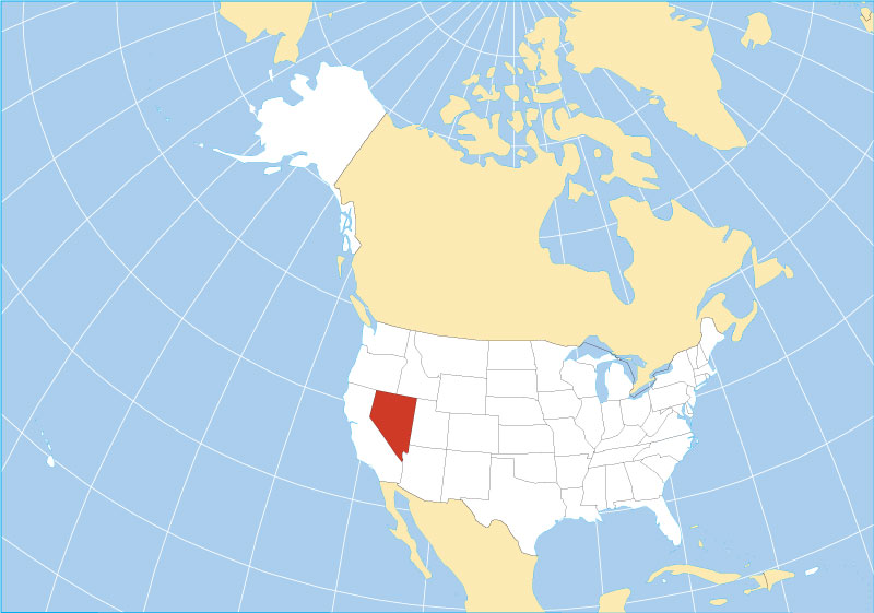 Location map of Nevada state USA