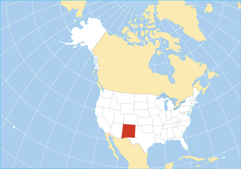 Location map of New Mexico state USA