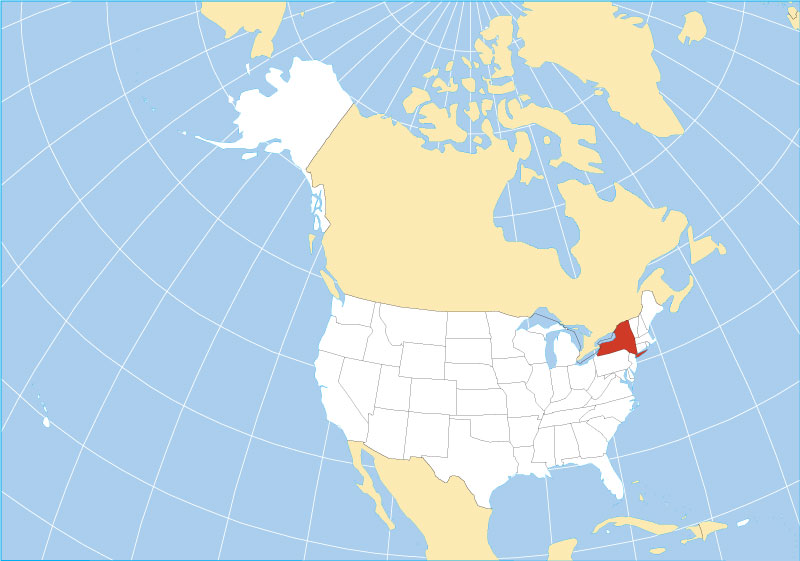 Location map of New York state USA