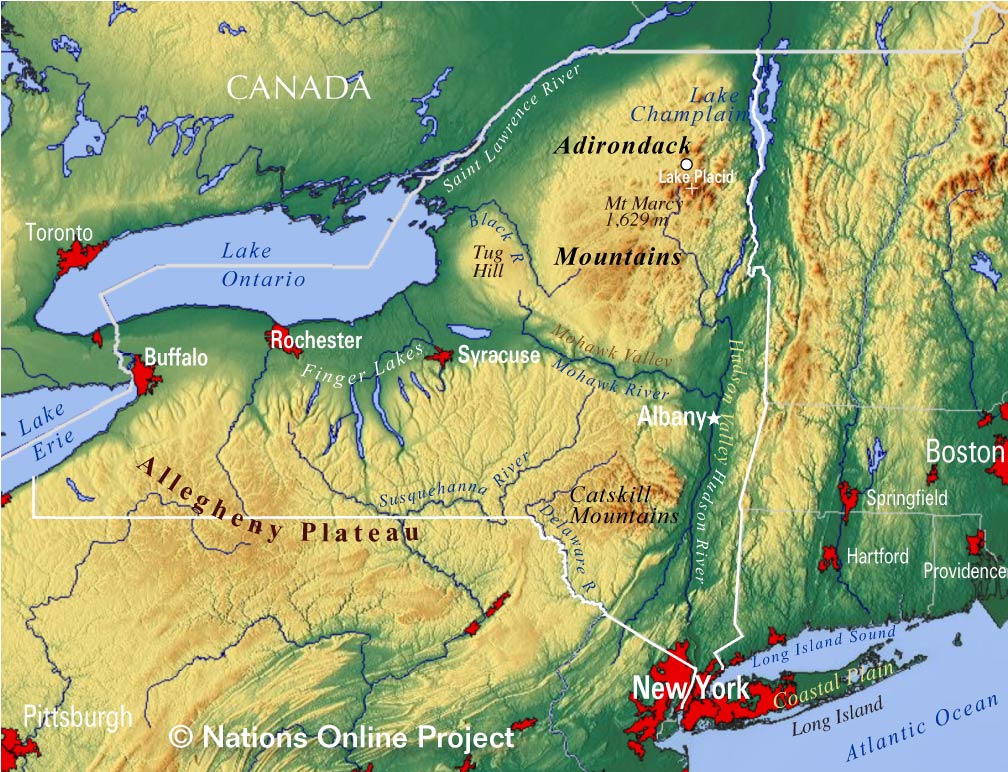 Map Of The State Of New York USA Nations Online Project