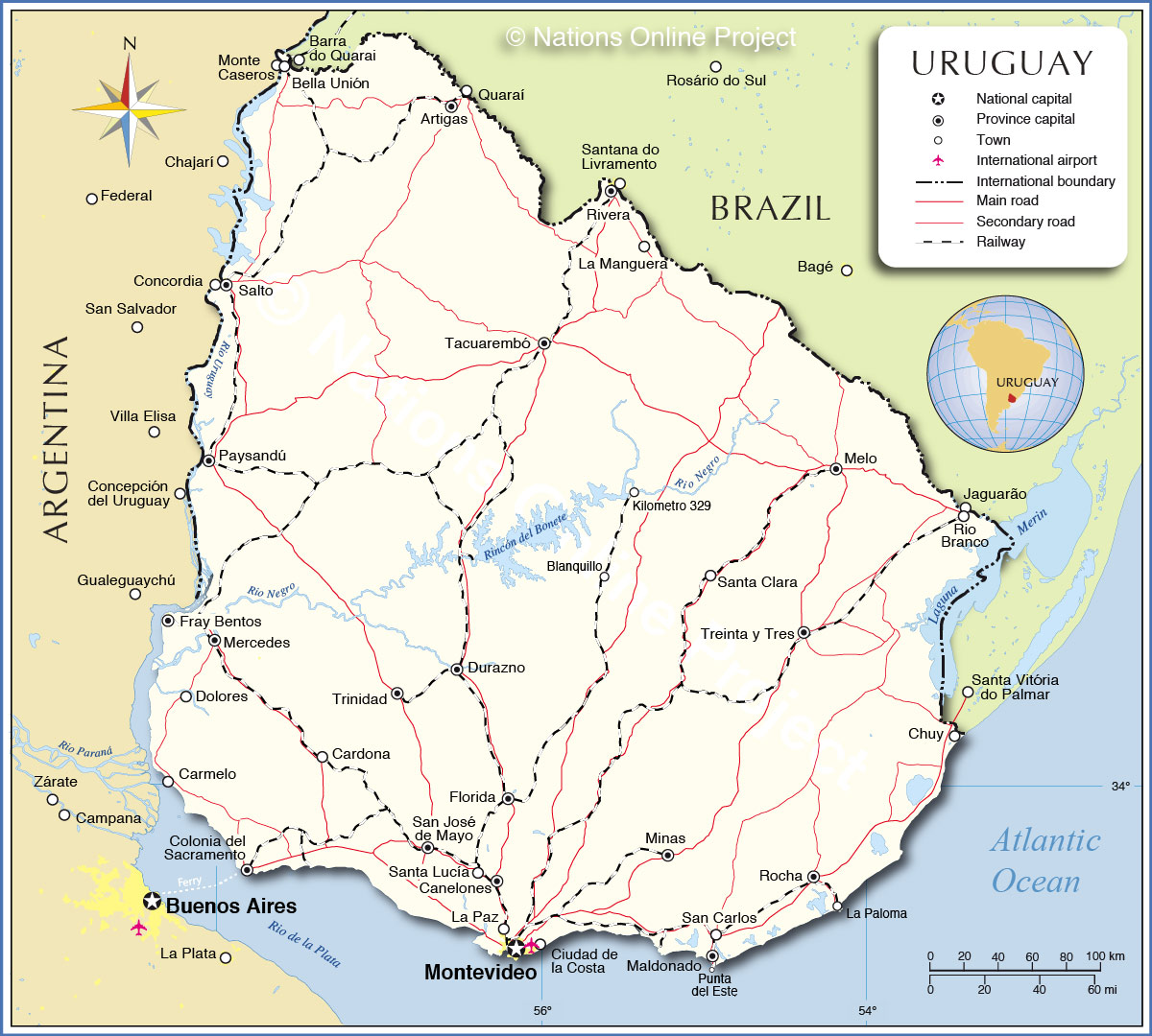 Map of Uruguay