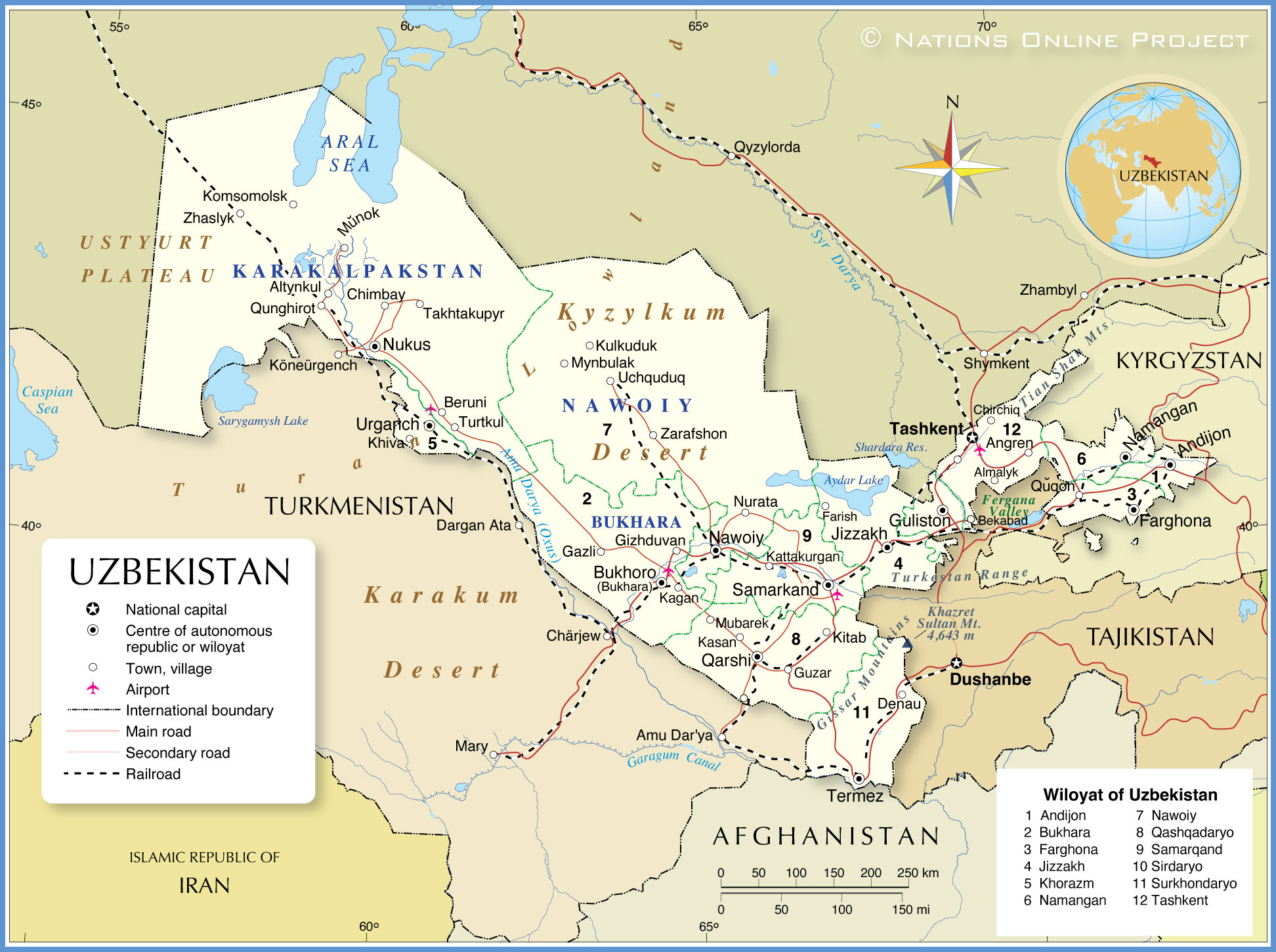 Political Map of Uzbekistan