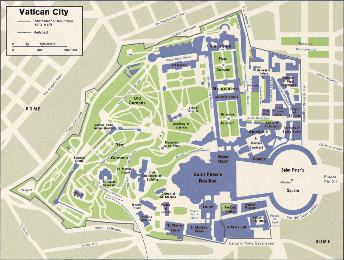 Map Of Vatican City State Within The City Of Rome Nations Online