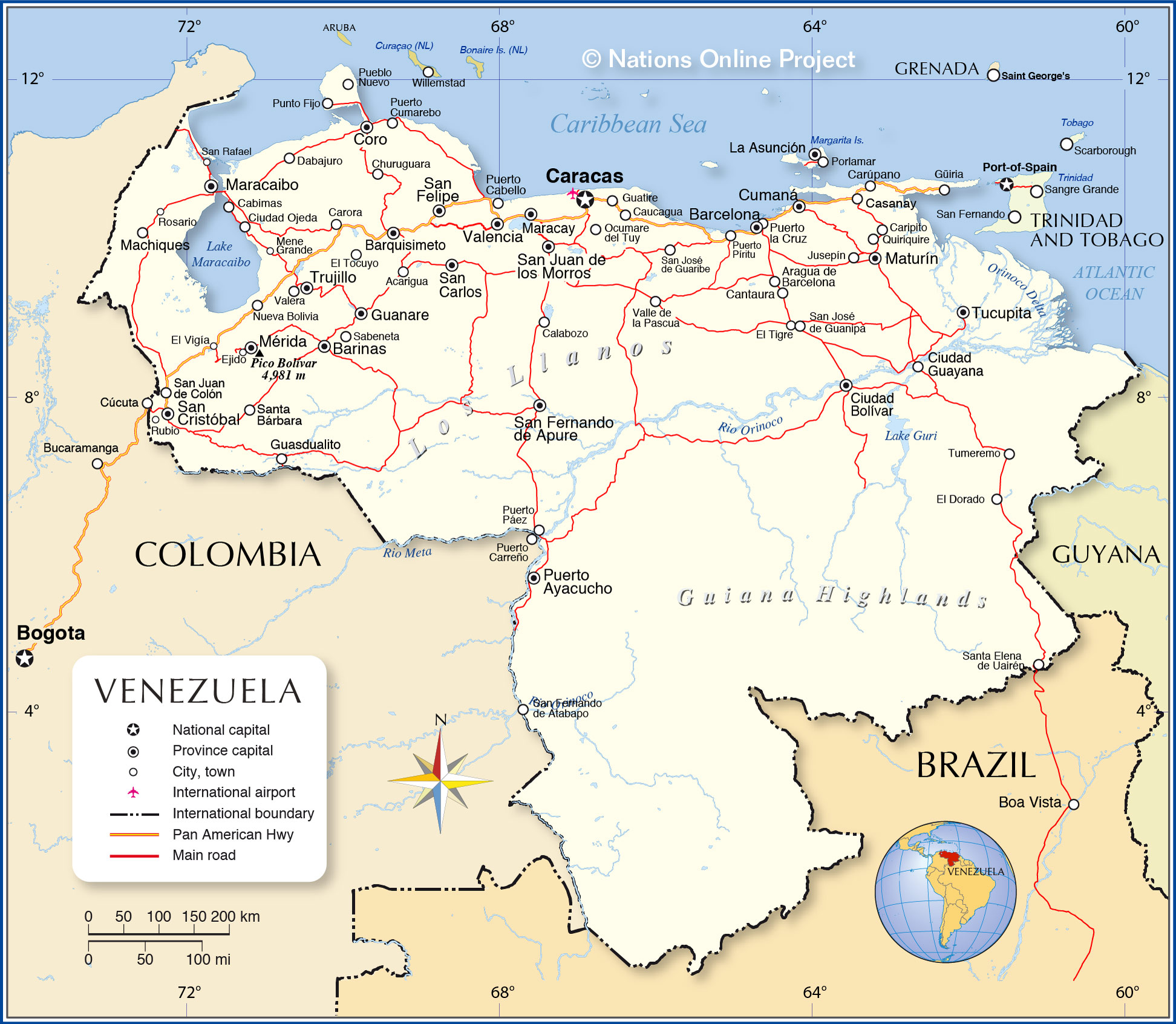 Detailed Political Map Of Venezuela Ezilon Maps