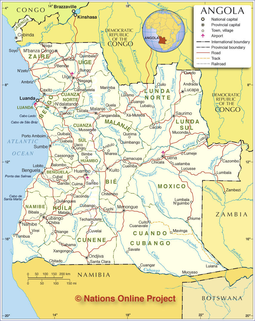 Political Map of Angola