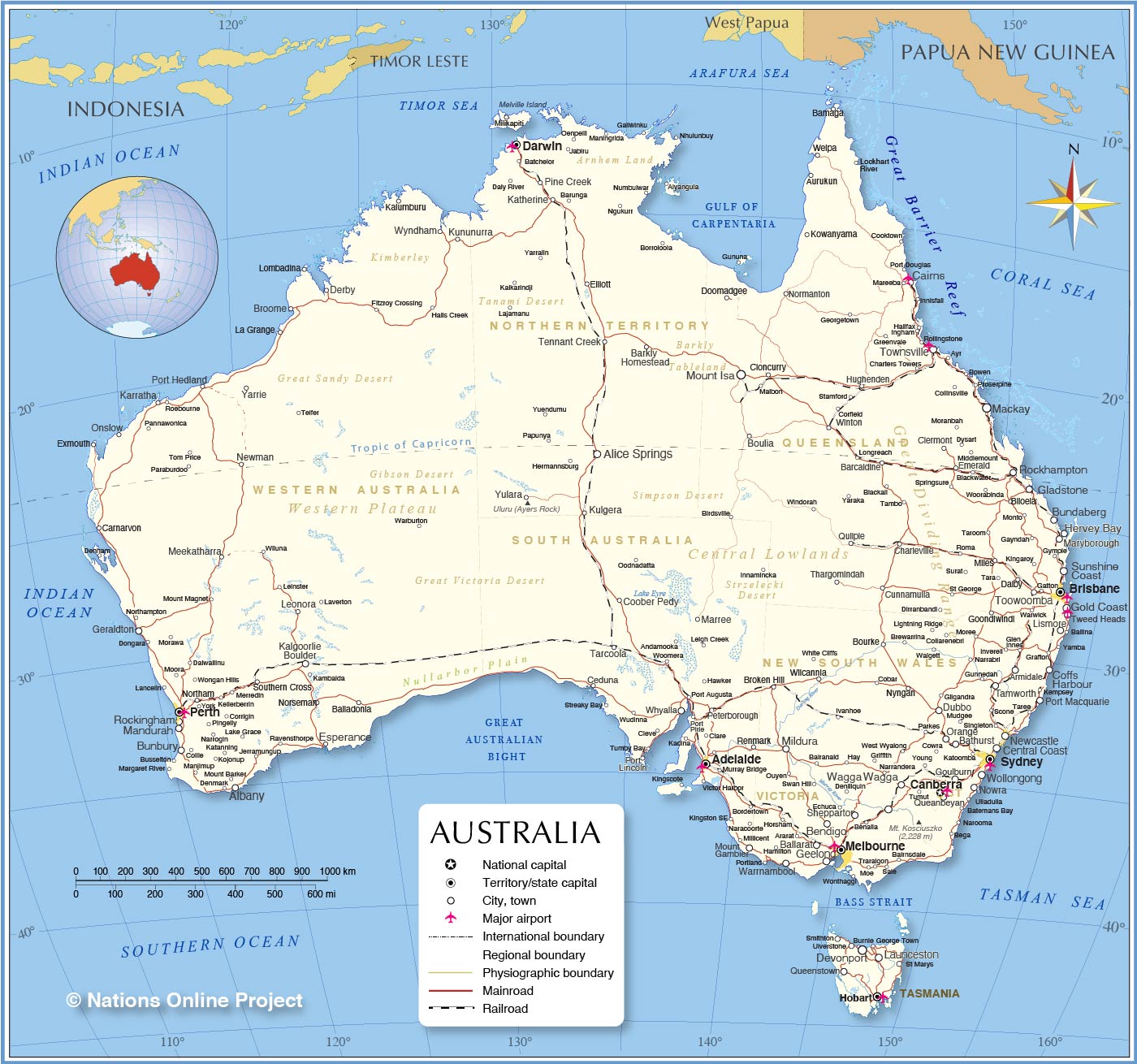 Detailed Map of Australia - Nations Online Project