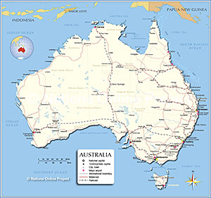 political map of australia