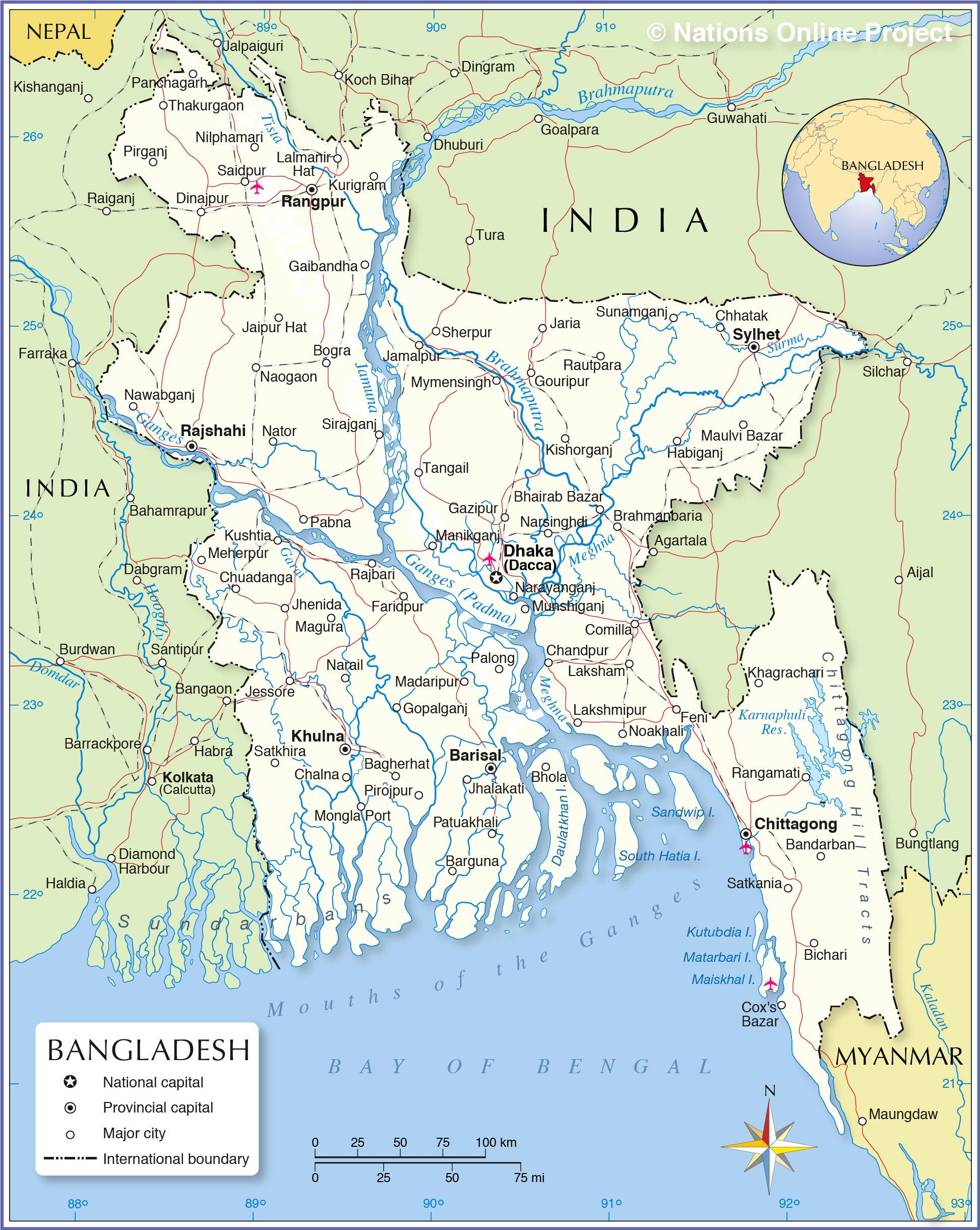 Political Map of Bangladesh