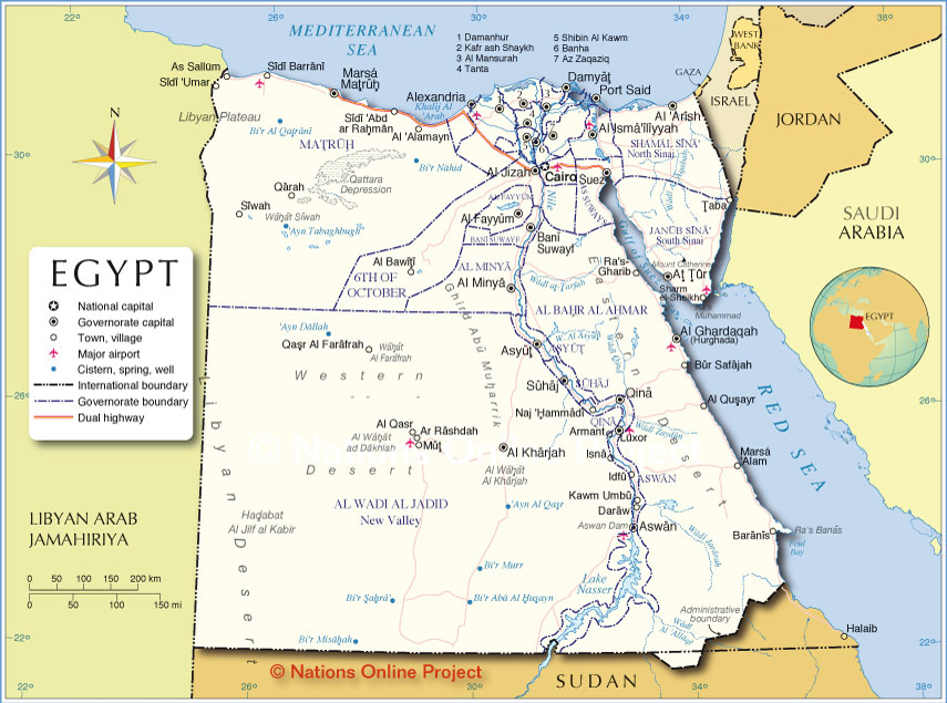 Political Map of Egypt