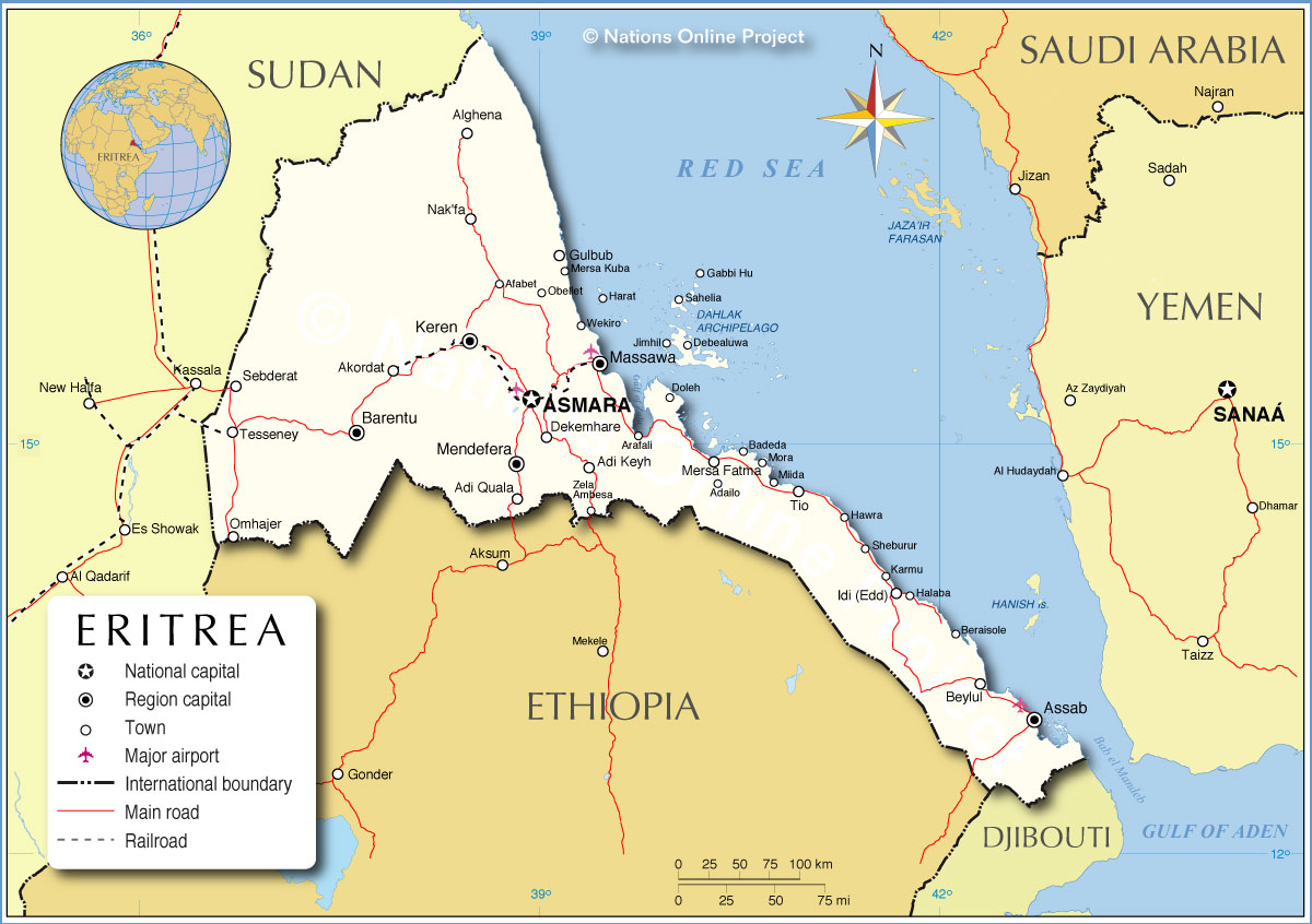 Political Map  of Eritrea  Nations Online Project