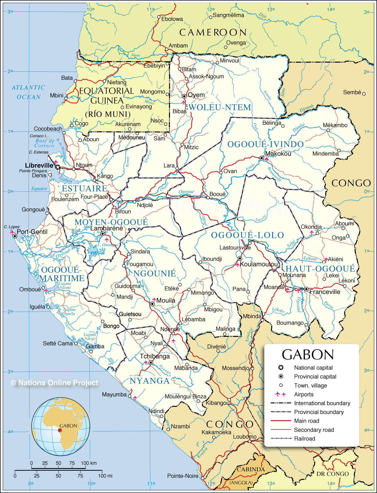 Administrative Map of Gabon