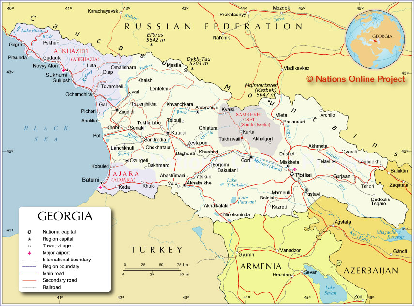 Map of Georgia - Nations Online Project