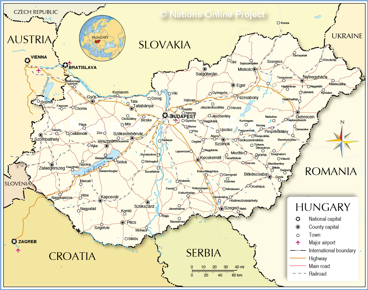 Political Map Of Hungary Nations Online Project