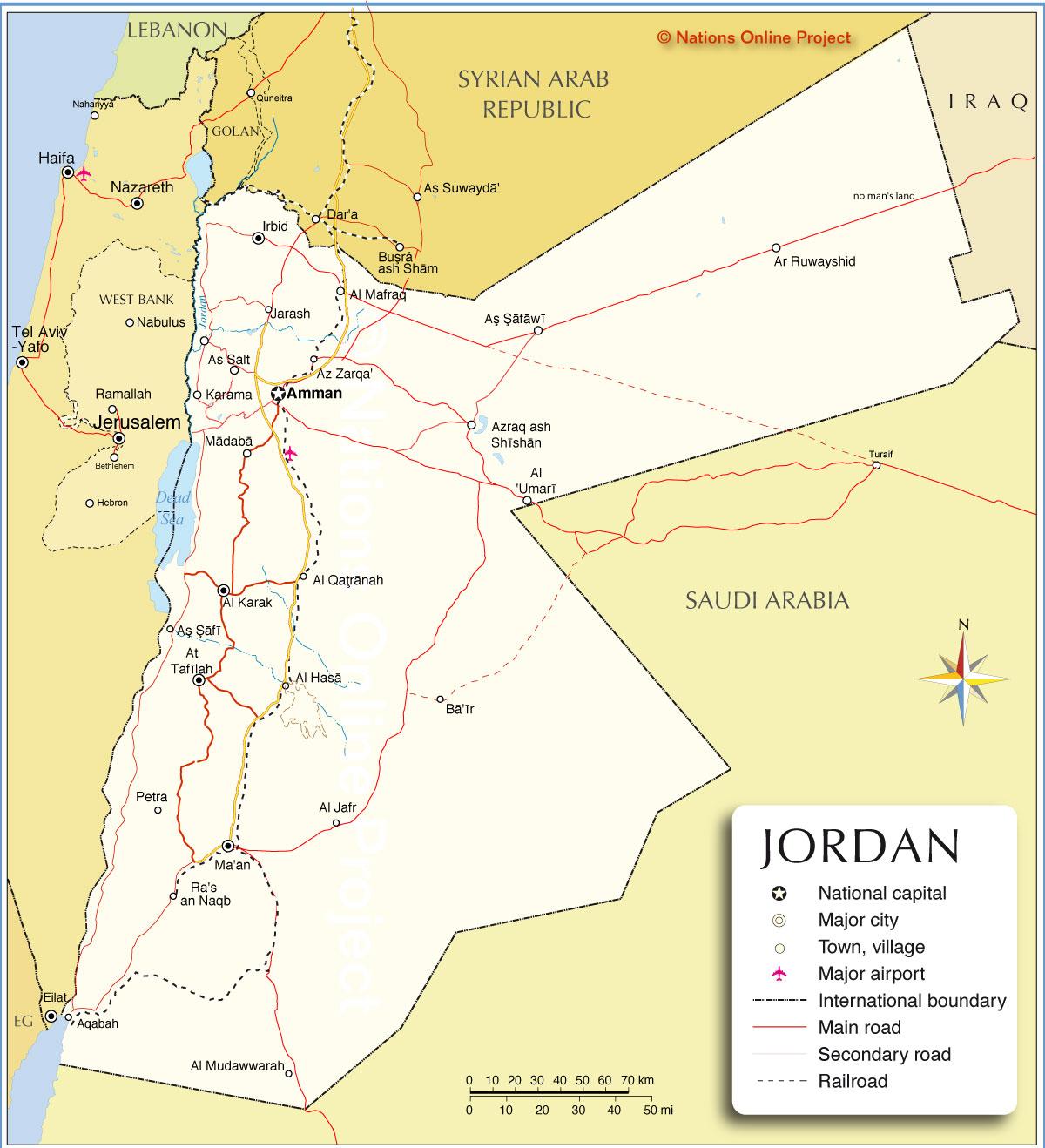 where is jordan the country located