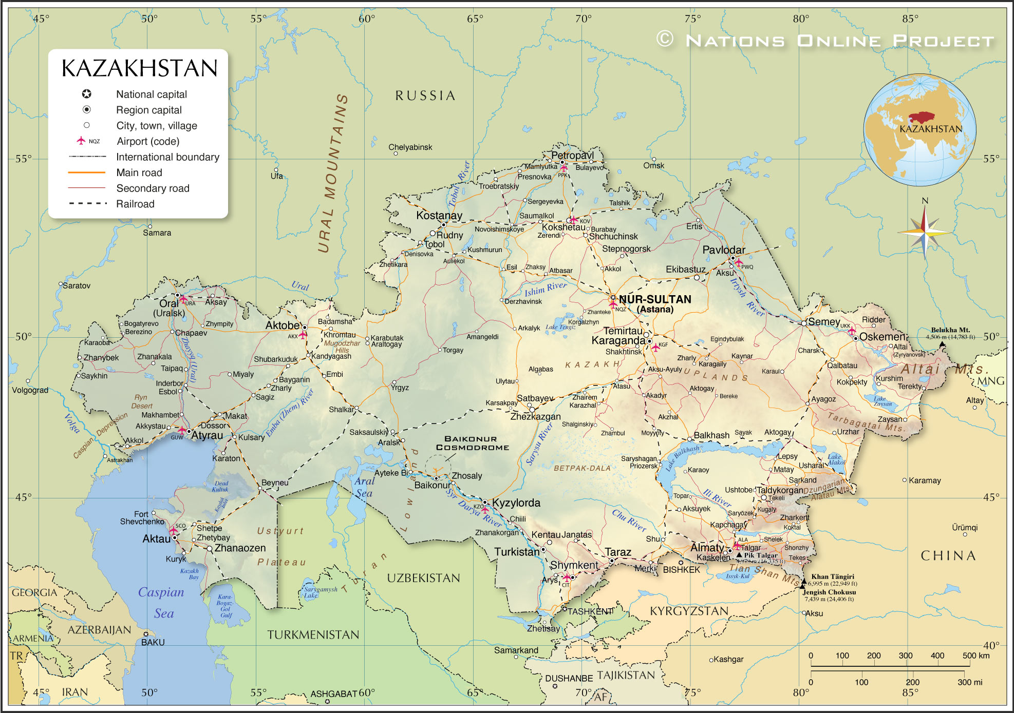 Political Map Of Kazakhstan Nations Online Project