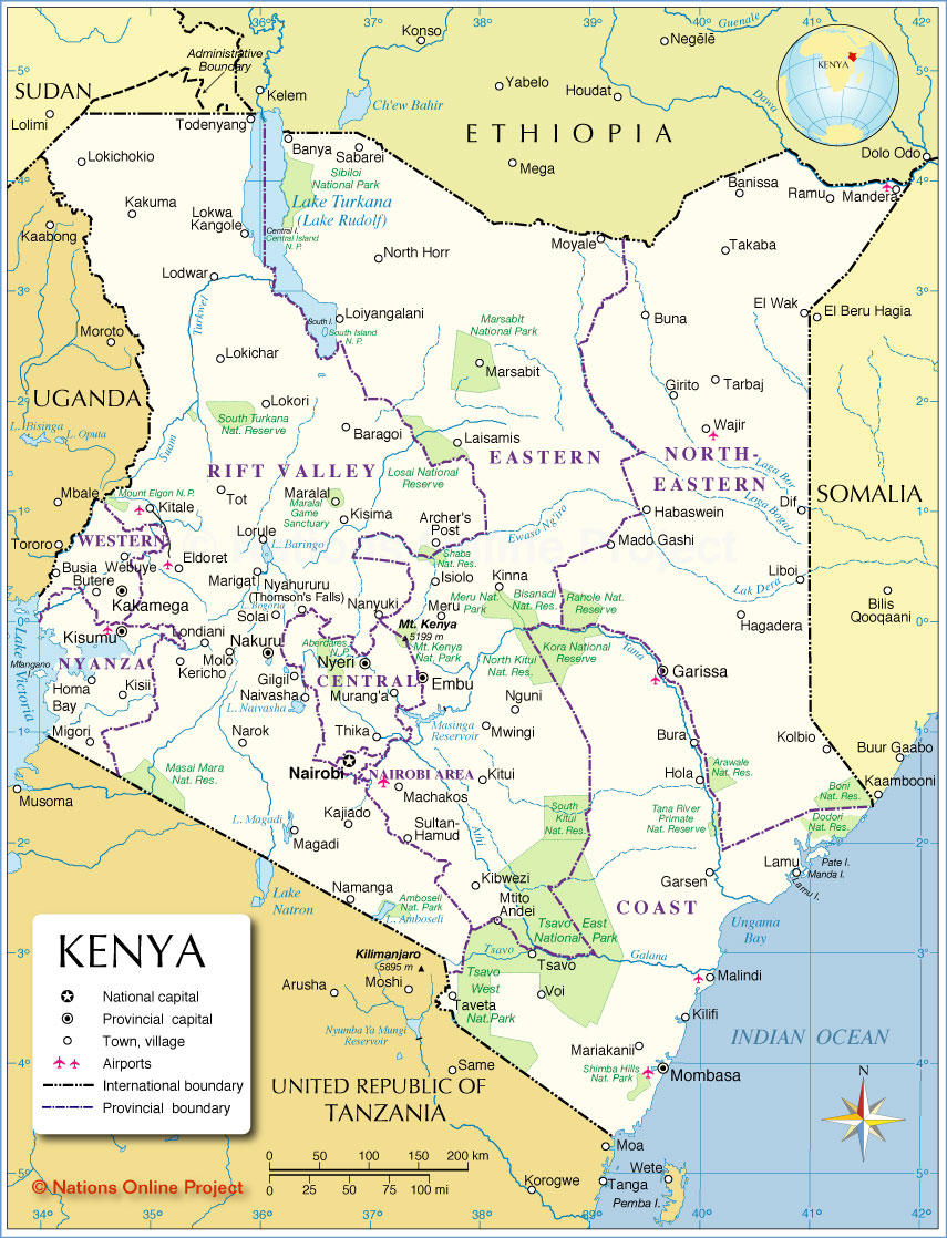 Map Of Kenya Provinces