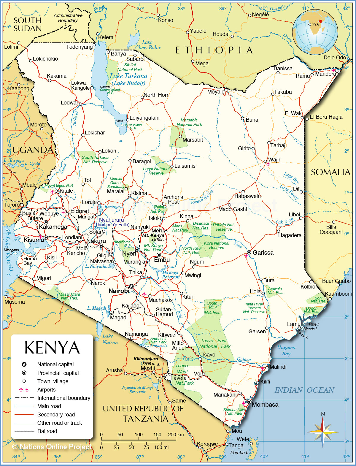 Political Map Of Kenya Nations Online Project