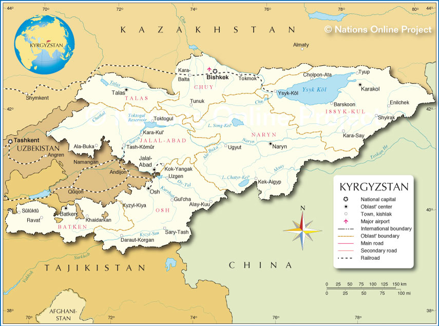 Administrative Map of Kyrgyzstan