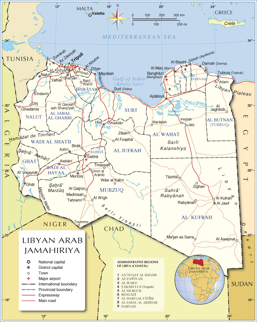 Political Map of Libya