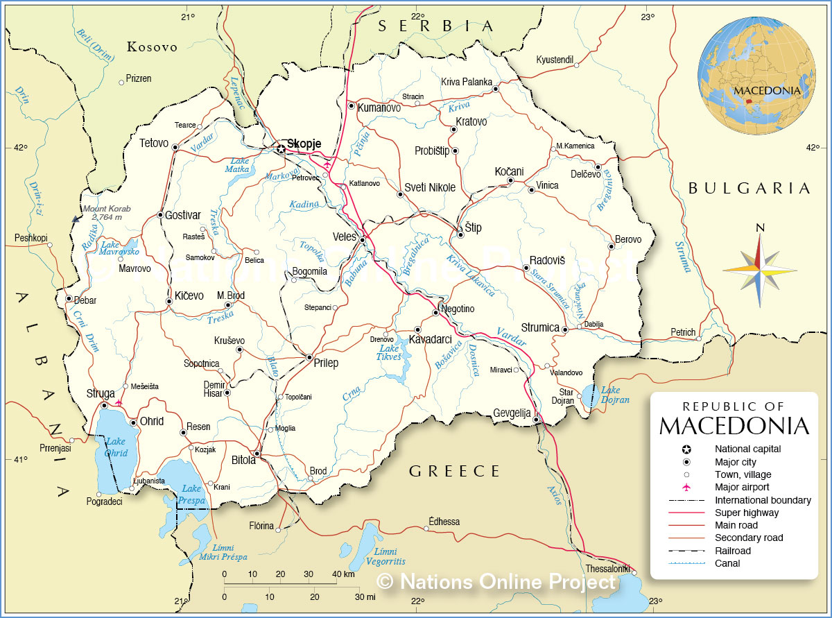 Political Map Of Macedonia Nations Online Project