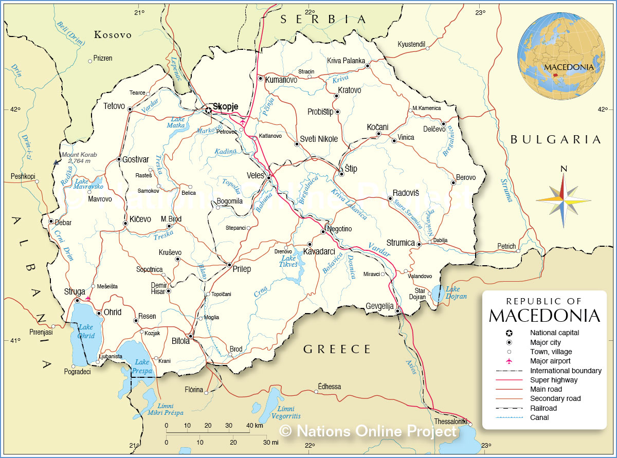 Detailed Political Map Of Macedonia Ezilon Maps Images