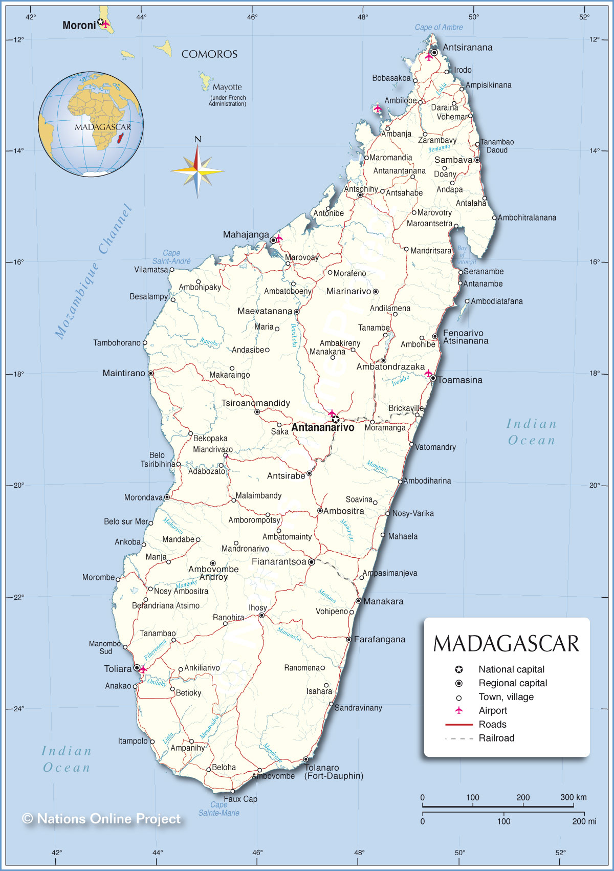 Madagascar Map In World Map - United States Map