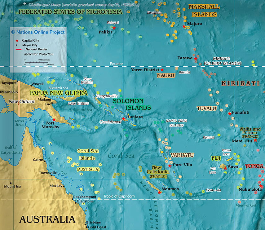 Politcal Map of Melanesia