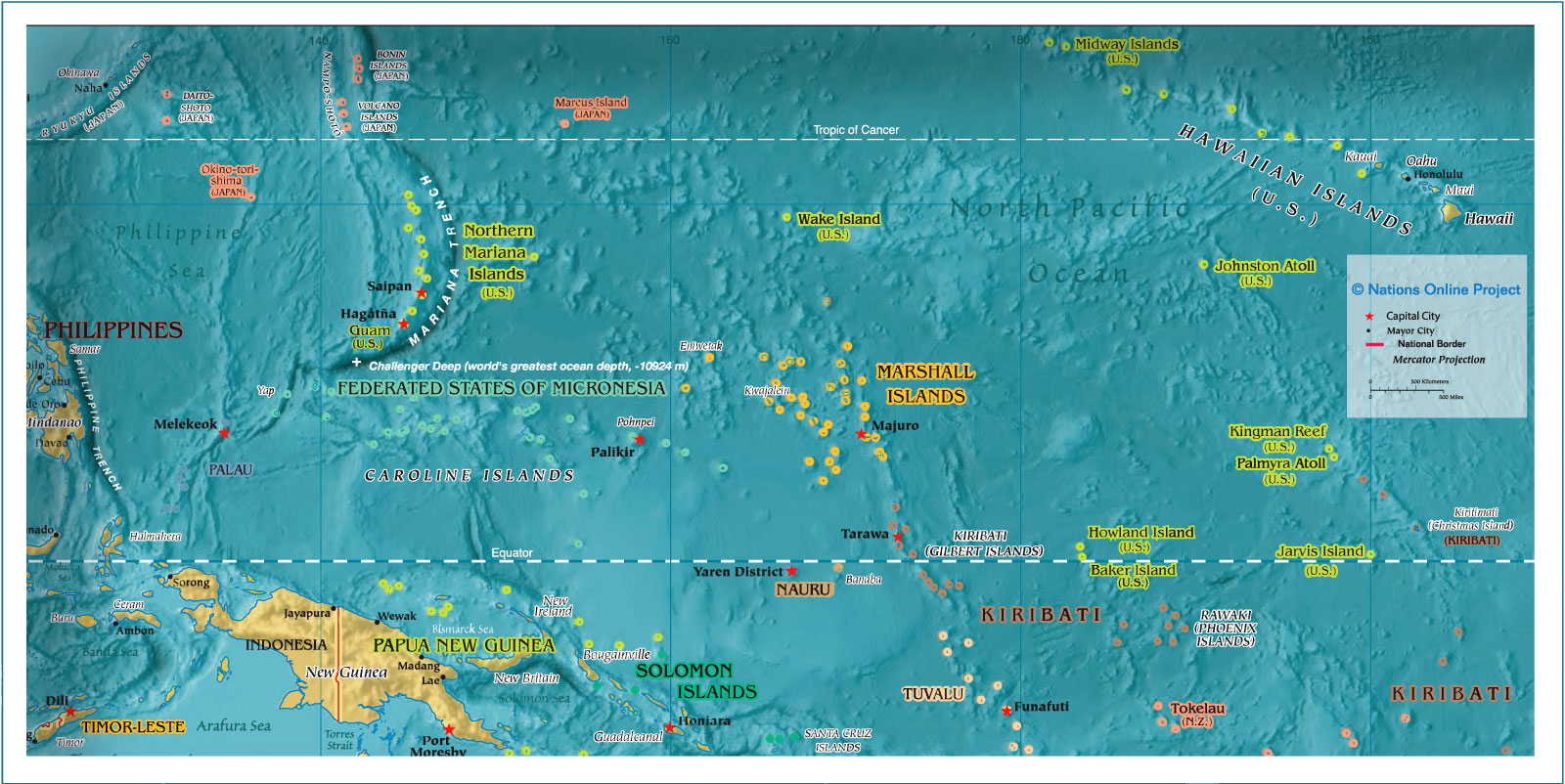 Political Map of Micronesia (1600 px) Nations Online Project