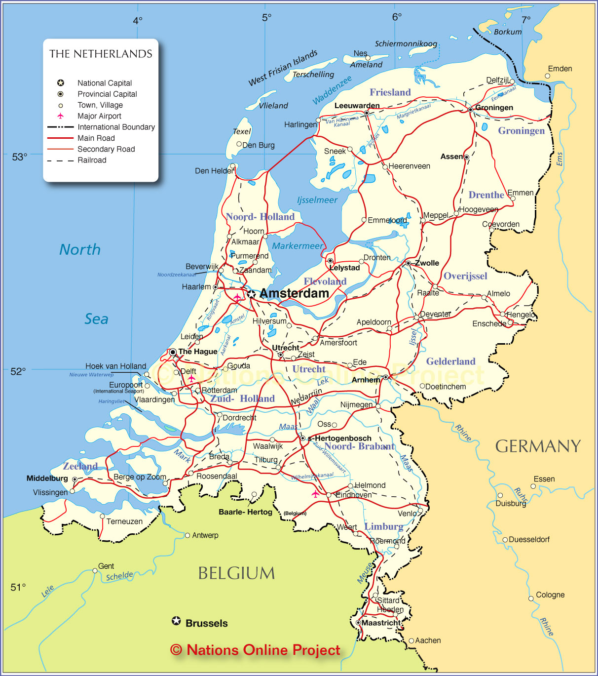 Political Map Of Netherlands Nations Online Project