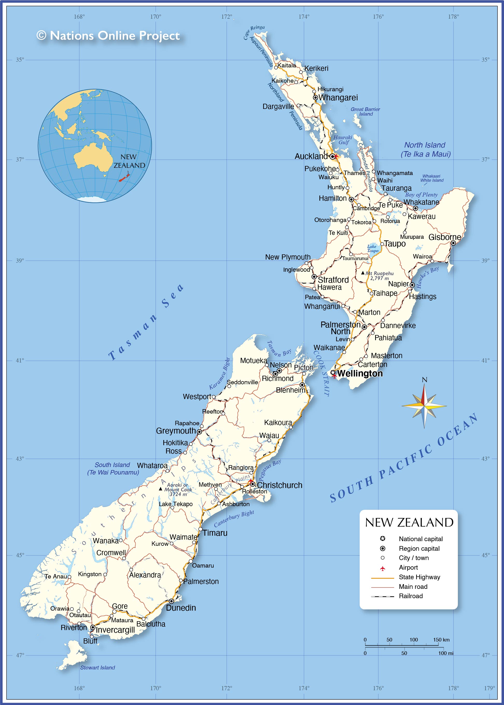 New Zealand map