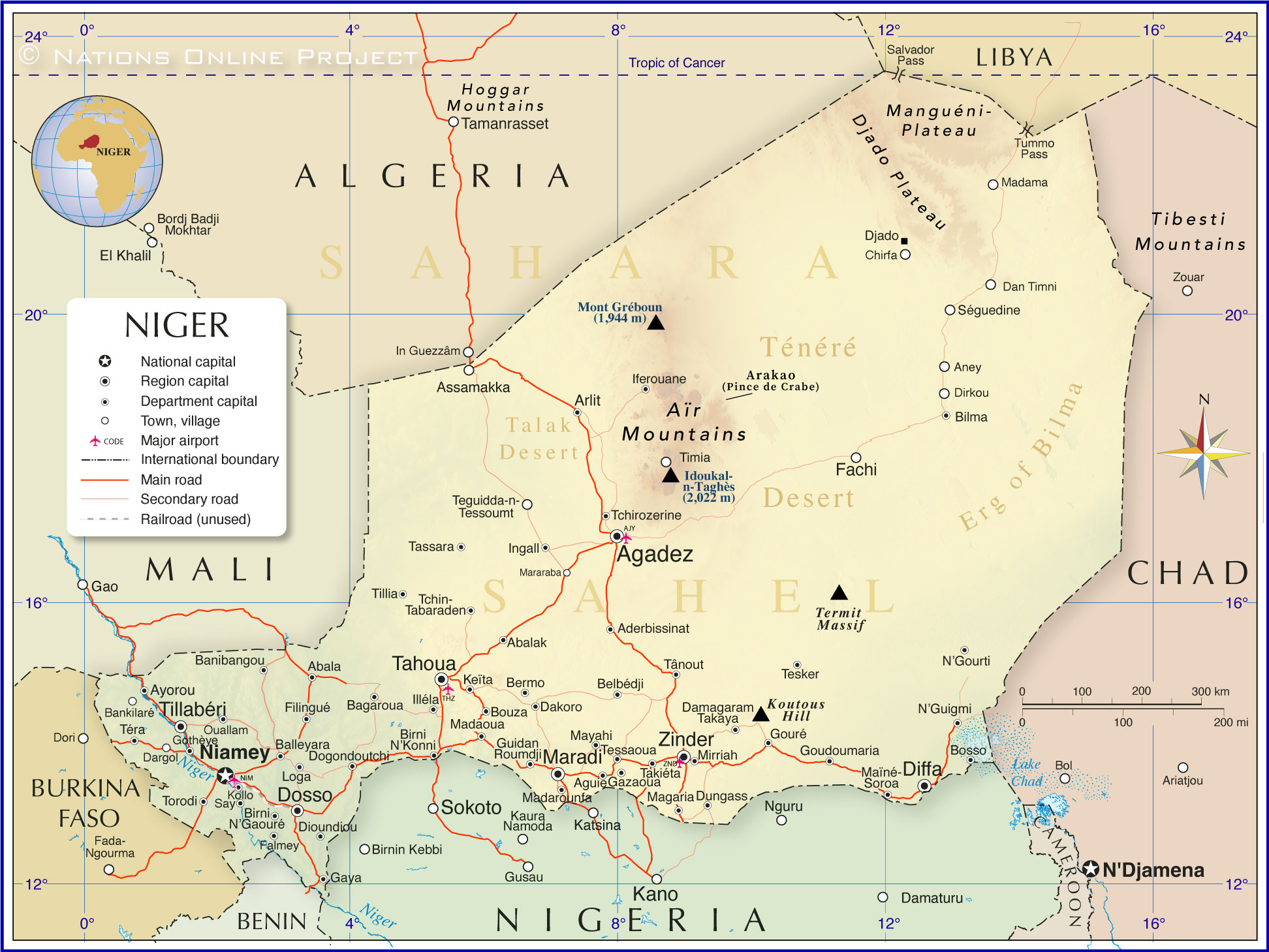 Political Map of Niger