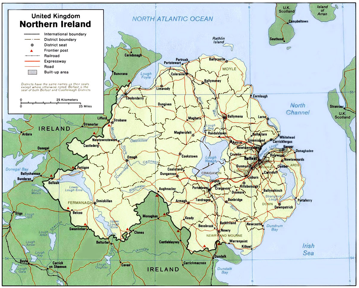 Printable Map Of Northern Ireland
