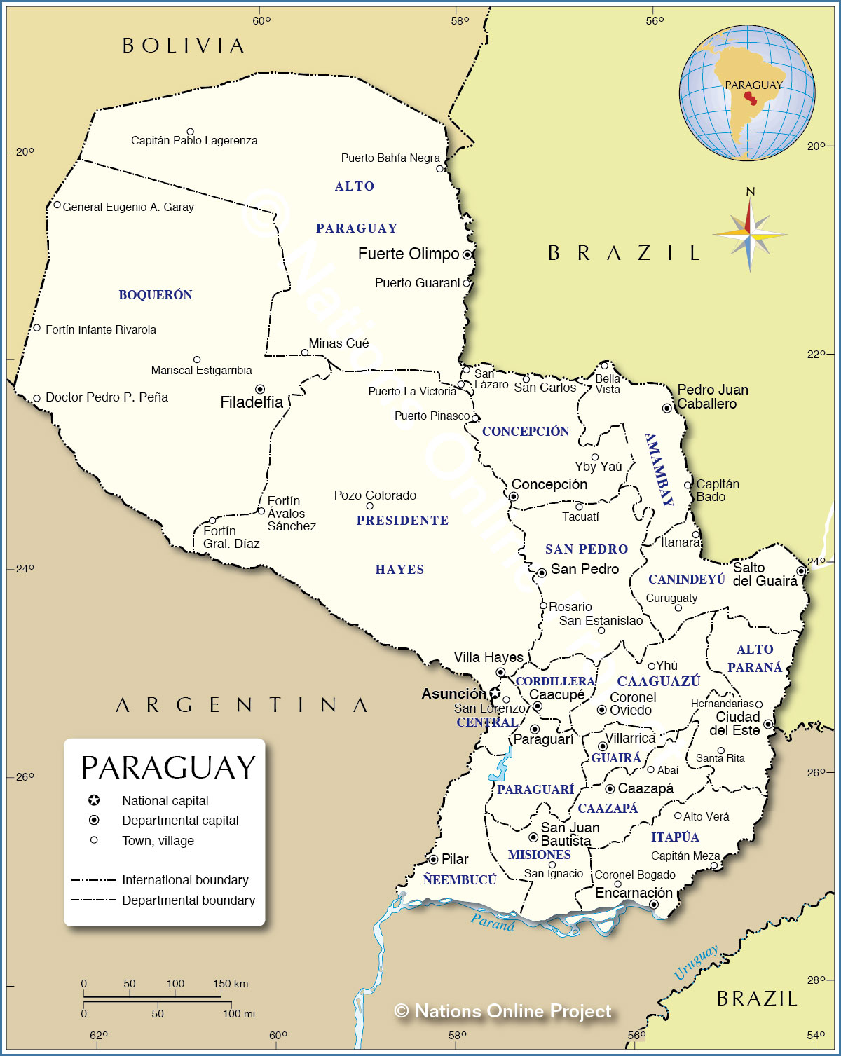 Department map of Paraguay (Source: Wikipedia, access time: 2021/7/25).