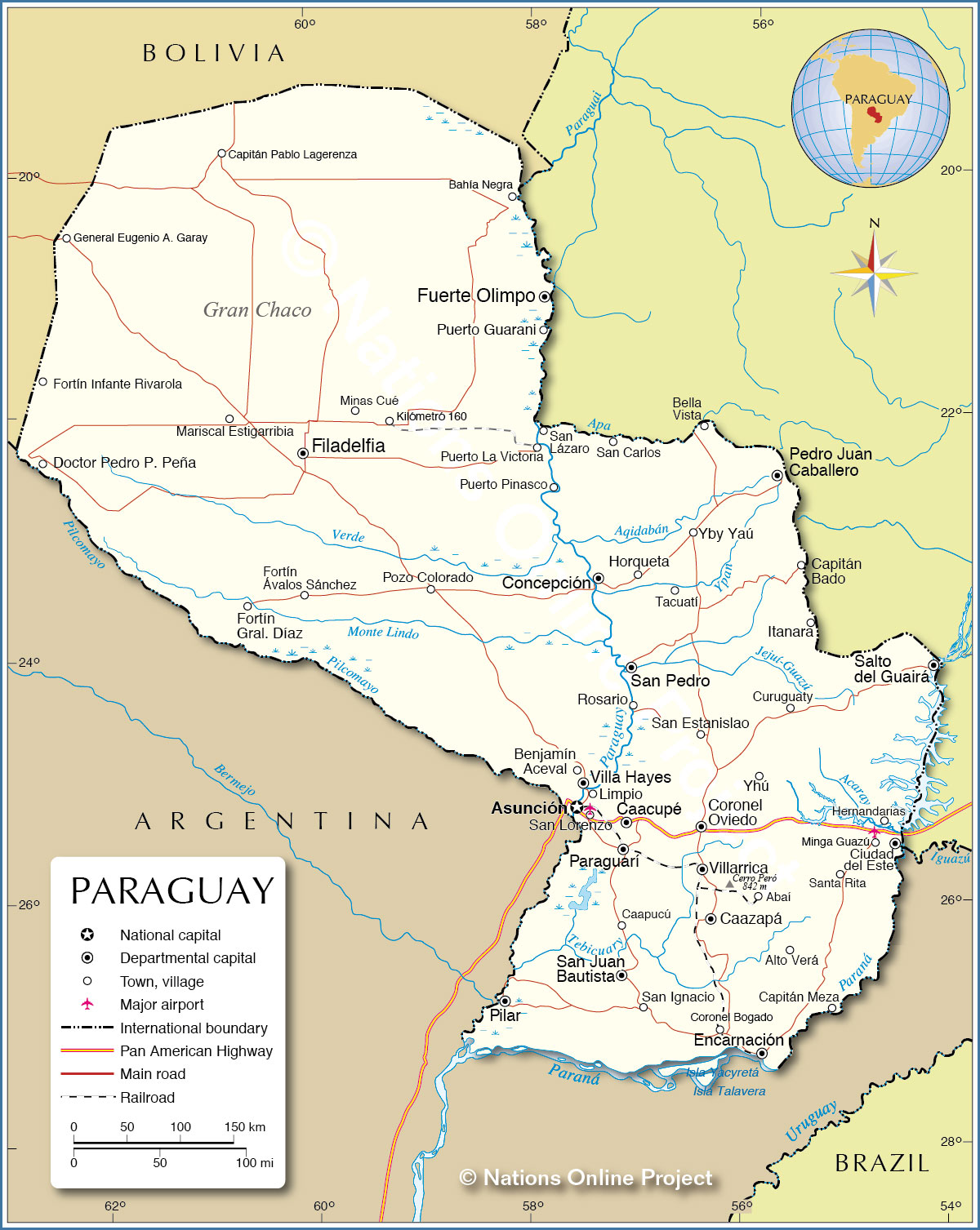 Political Map of Paraguay