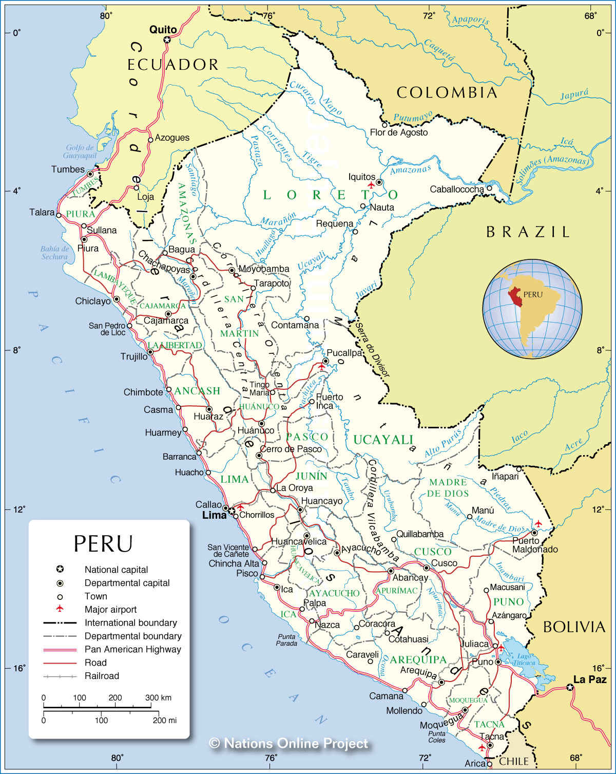 Grote Kaart Peru - kaart