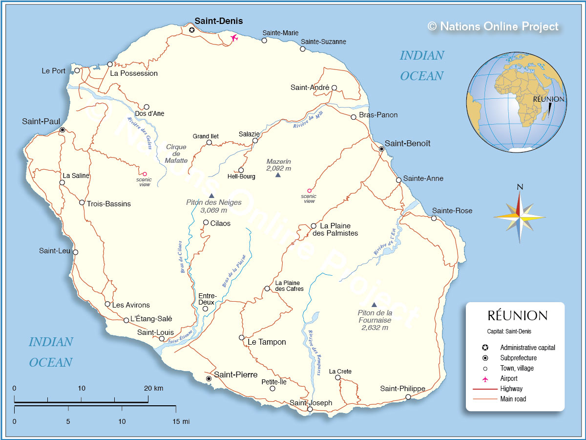 Map Of St Denis Reunion Island Citas Para Sexo En Toledo