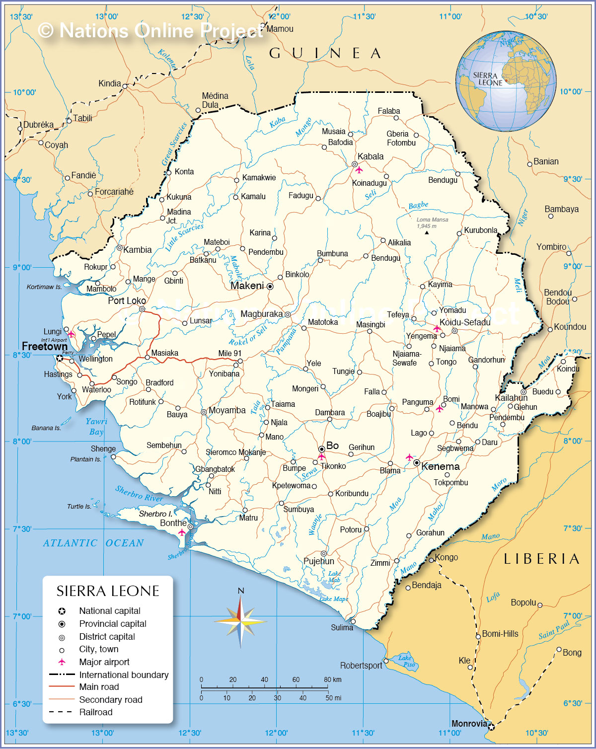 Political Map of Sierra Leone - Nations Online Project